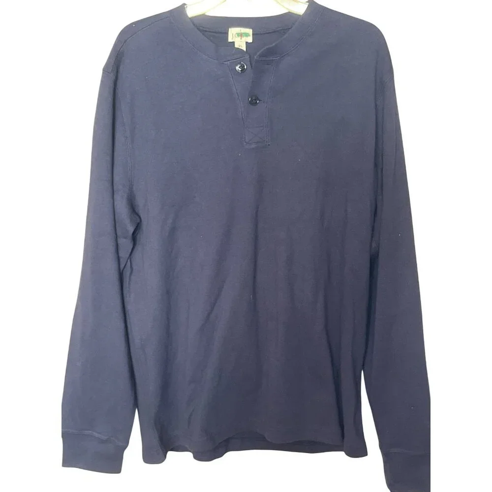 J. Crew Navy Long Sleeve Henley Shirt